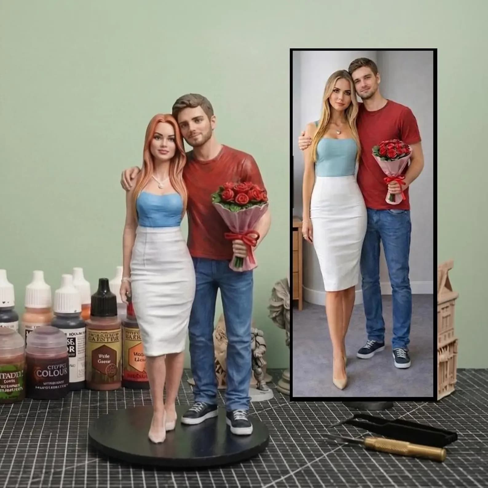 Couple statue style example
